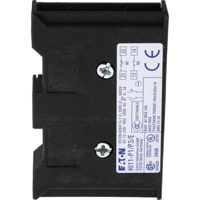 Eaton Auxiliary Contact, 2 Contact, 1NC + 1NO, Side Mount