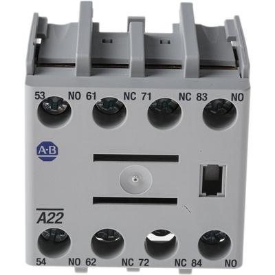 Allen Bradley Auxiliary Contact, 4 Contact, 2NC + 2NO, Front Mount