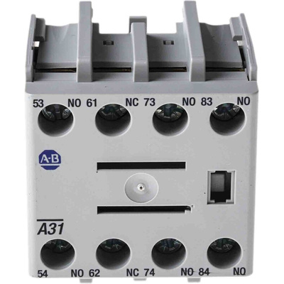 Allen Bradley Auxiliary Contact, 4 Contact, 1NC + 3NO, Front Mount