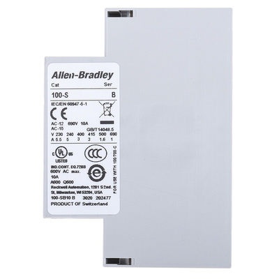 Allen Bradley Auxiliary Contact, 1 Contact, 1NO, Side Mount