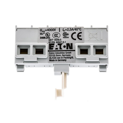 Eaton Auxiliary Contact, 2 Contact, 1NC + 1NO, Front Mount