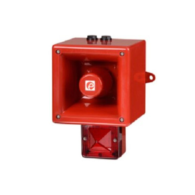 e2s AL112NX Series Red Sounder Beacon, 24 V, IP66, Wall Mount, 120dB at 1 Metre