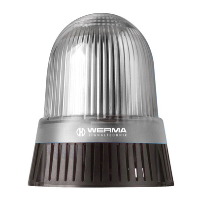 Werma 430 Series Clear Sounder Beacon, 115 → 230 V, IP65, Base Mount, 98dB at 1 Metre