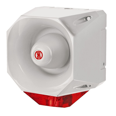 Werma 442 Series Red Sounder Beacon, 18 → 30 V, IP65, Wall Mount, 120dB at 1 Metre