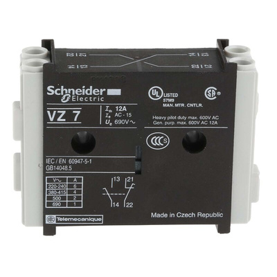 Schneider Electric Auxiliary Contact, 2 Contact, 1NC + 1NO