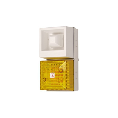 Clifford & Snell YL40 Series Yellow Sounder Beacon, 24 V dc, IP65, Base-mounted, 108dB at 1 Metre