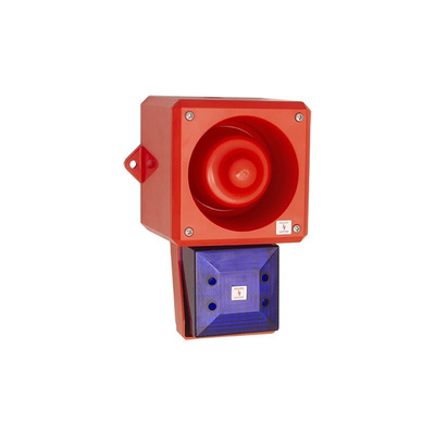 Clifford & Snell YL50 Hi Vis Series Blue Sounder Beacon, 48 V dc, IP66, Wall or Bulkhead, 112dB at 1 Metre