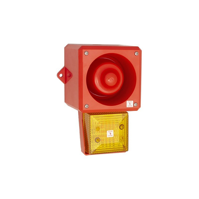 Clifford & Snell YL50 Hi Vis Series Yellow Sounder Beacon, 24 V dc, IP66, Wall or Bulkhead, 112dB at 1 Metre