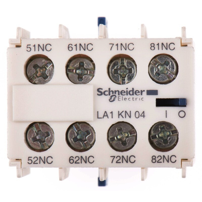 Schneider Electric Auxiliary Contact, 4 Contact, 4NC, Front Mount