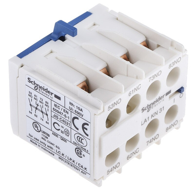 Schneider Electric Auxiliary Contact, 4 Contact, 1NC + 3NO, Front Mount, TeSys K