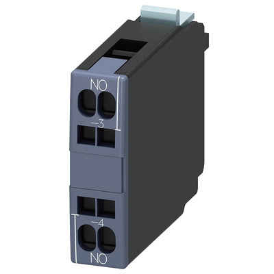Siemens Auxiliary Contact, 1 Contact, 1NO, Snap-On, Sirius Classic