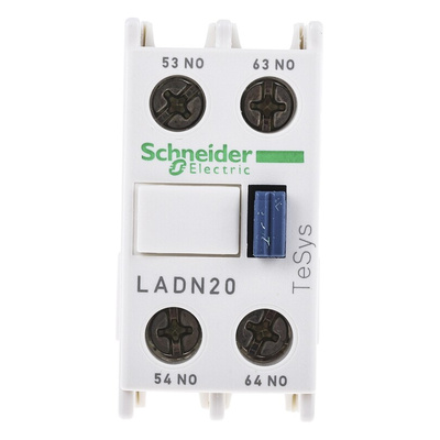 Schneider Electric Auxiliary Contact Block, 2 Contact, 2NO, Front Mount, TeSys