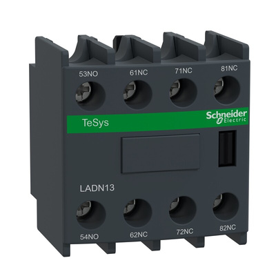 Schneider Electric Auxiliary Contact Block, 4 Contact, 1NO + 3NC, Front Mount, TeSys