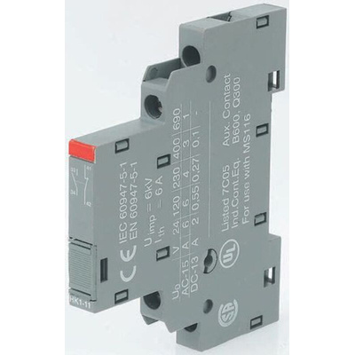 ABB Auxiliary Contact, 2 Contact, 2NO, Side Mount