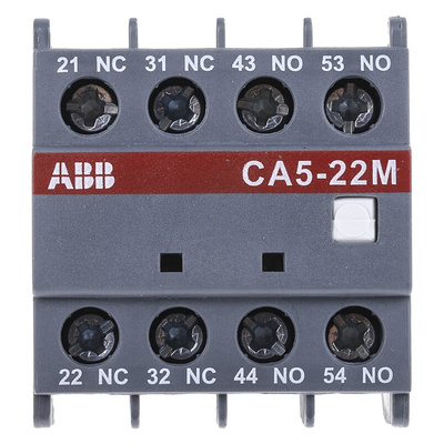ABB Auxiliary Contact, 4 Contact, 2NC + 2NO, Front Mount