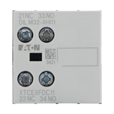 Eaton Auxiliary Contact, 2 Contact, 1NC + 1NO, Front Mount