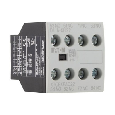 Eaton Auxiliary Contact, 4 Contact, 2NC + 2NO, Front Mount