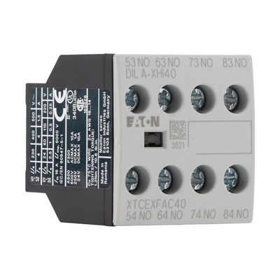 Eaton Auxiliary Contact, 4 Contact, 4NO, Front Mount