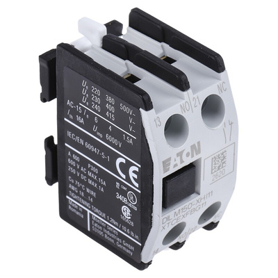 Eaton Auxiliary Contact, 2 Contact, 1NC + 1NO, Front Mount