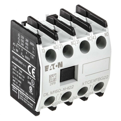 Eaton Auxiliary Contact, 4 Contact, 2NC + 2NO, Front Mount