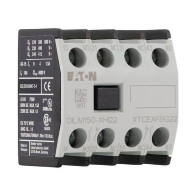 Eaton Auxiliary Contact, 4 Contact, 2NC + 2NO, Front Mount
