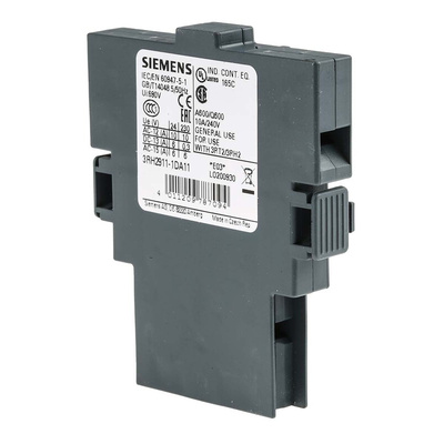 Siemens Auxiliary Contact, 2 Contact, 1NC + 1NO, Snap-On, Sirius Innovation