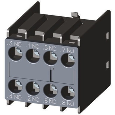 Siemens Auxiliary Contact, 4 Contact, 2NC + 2NO, Snap-On, Sirius Innovation