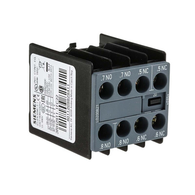 Siemens Auxiliary Contact, 4 Contact, 2NC + 2NO, Snap-On, Sirius Innovation