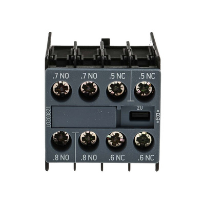 Siemens Auxiliary Contact, 4 Contact, 2NC + 2NO, Snap-On, Sirius Innovation