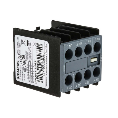 Siemens Auxiliary Contact, 4 Contact, 1NC + 3NO, Snap-On, Sirius Innovation