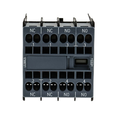 Siemens Auxiliary Contact, 4 Contact, 2NC + 2NO, Snap-On, Sirius Innovation