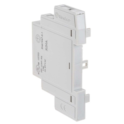 Finder Auxiliary Contact, 1 Contact, 1NC + 1NO, DIN Rail Mount