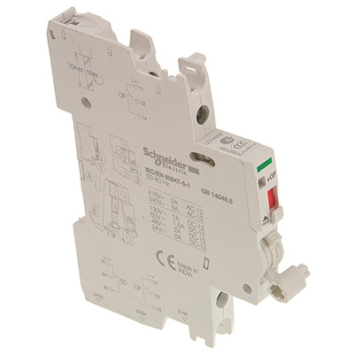 Schneider Electric Auxiliary Contact, 4 Contact, 1NC + 1NO, DIN Rail Mount, Acti 9