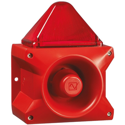 Pfannenberg PA X 10-10 Series Red Sounder Beacon, 24 V dc, Base Mount, 110dB at 1 Metre