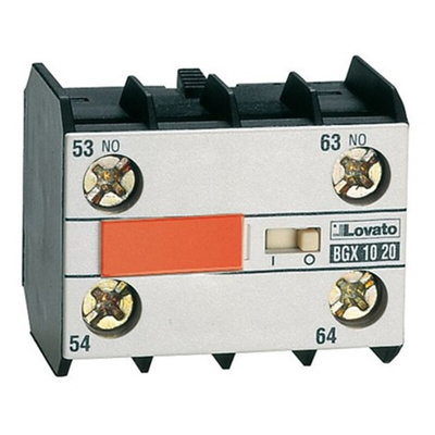 Lovato Auxiliary Contact, 2 Contact, 2NC, DIN Rail Mount