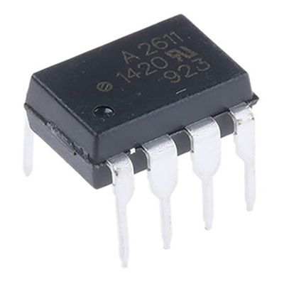 Broadcom, HCPL-2611-000E DC Input Transistor Output Optocoupler, Through Hole, 8-Pin DIP