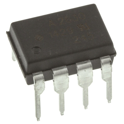 Broadcom, HCPL-2630-000E DC Input Transistor Output Dual Optocoupler, Through Hole, 8-Pin DIP