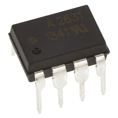 Broadcom, HCPL-2631-000E DC Input Transistor Output Dual Optocoupler, Through Hole, 8-Pin DIP