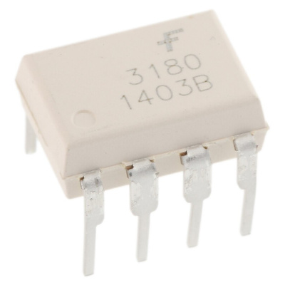 onsemi, FOD3180 DC Input MOSFET Output Optocoupler, Through Hole, 8-Pin DIP