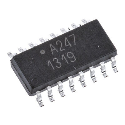 Broadcom, ACPL-247-500E DC Input Transistor Output Quad Optocoupler, Surface Mount, 16-Pin SOIC