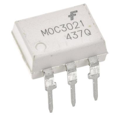 onsemi, MOC3021M DC Input Triac Output Optocoupler, Through Hole, 6-Pin DIP