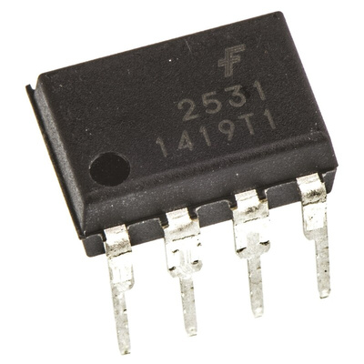 onsemi, HCPL2531 DC Input Transistor Output Dual Optocoupler, Through Hole, 8-Pin PDIP