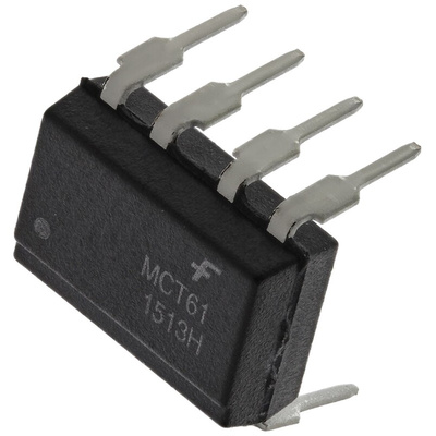 onsemi, MCT61 DC Input Transistor Output Dual Optocoupler, Through Hole, 8-Pin DIP