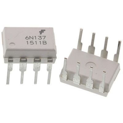 onsemi, 6N137M DC Input Logic Gate Output Optocoupler, Through Hole, 8-Pin MDIP