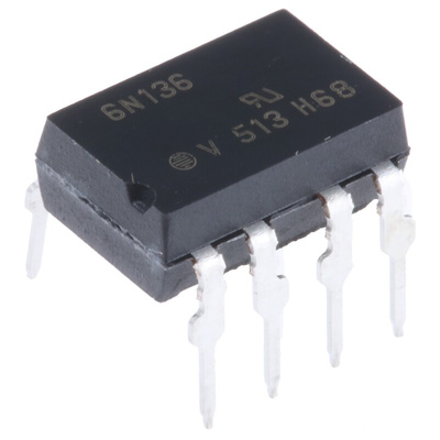 Vishay, 6N136 DC Input Transistor Output Optocoupler, Through Hole, 8-Pin DIP