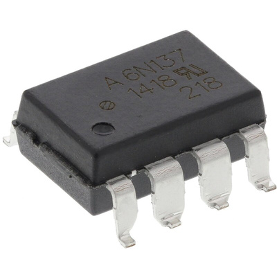 Broadcom, 6N137-300E DC Input Transistor Output Optocoupler, Surface Mount, 8-Pin DIP