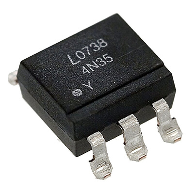 Lite-On, 4N35S-TA1 DC Input Transistor Output Optocoupler, Surface Mount, 6-Pin PDIP