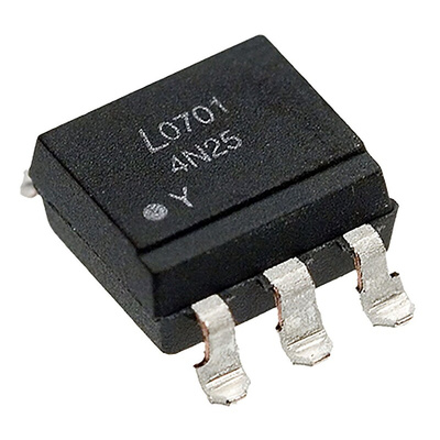 Lite-On, 4N25S-TA1 DC Input Transistor Output Optocoupler, Surface Mount, 6-Pin PDIP