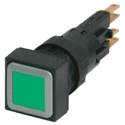 Eaton, RMQ16 Non-illuminated Green Square, 16mm Maintained Push In