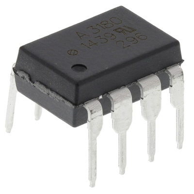 Broadcom, HCPL-3180-000E DC Input Transistor Output Optocoupler, Through Hole, 8-Pin DIP
